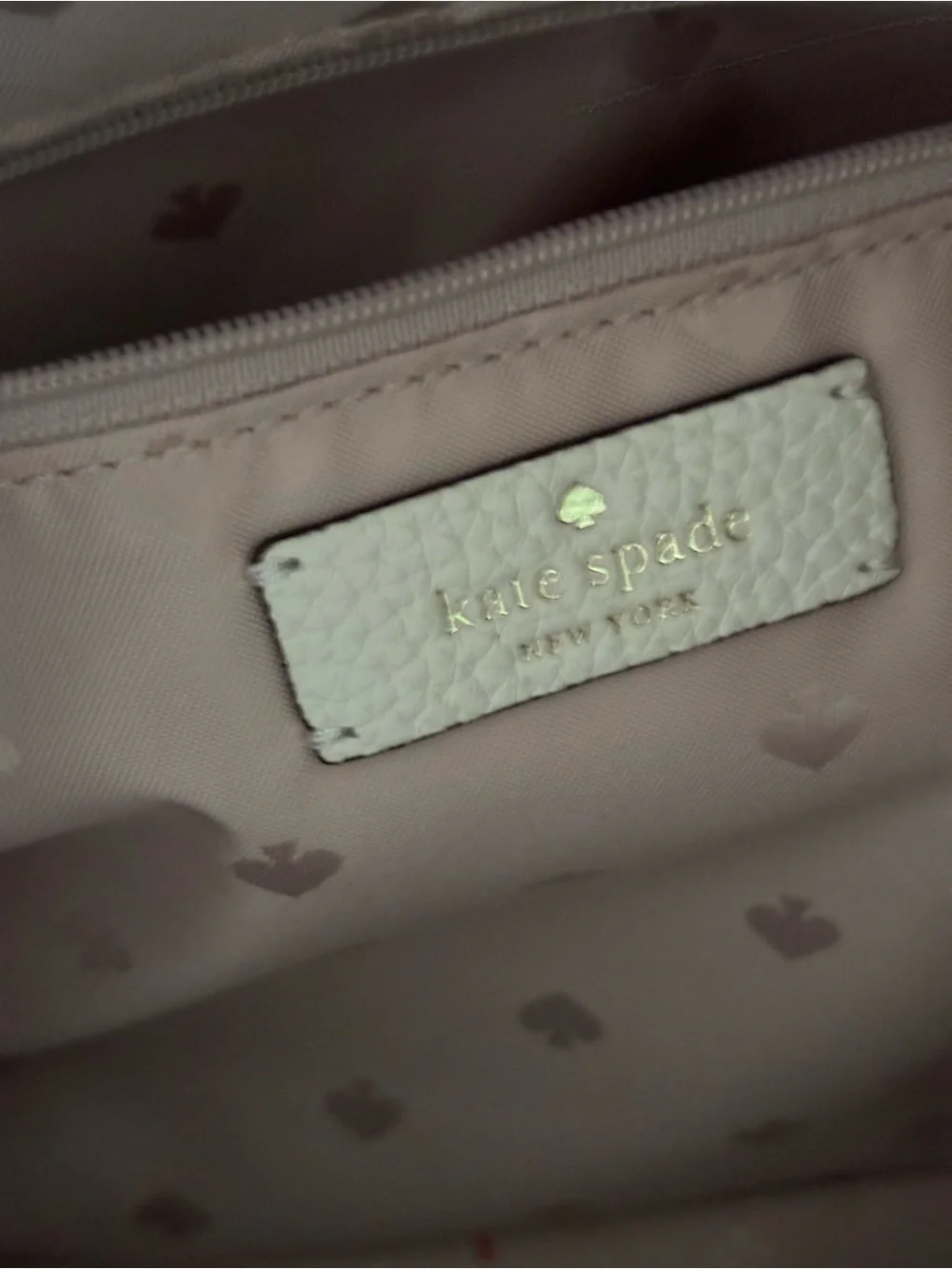 kate spade Cream Pebbled Leather Shoulder Bag with Gold Hardware